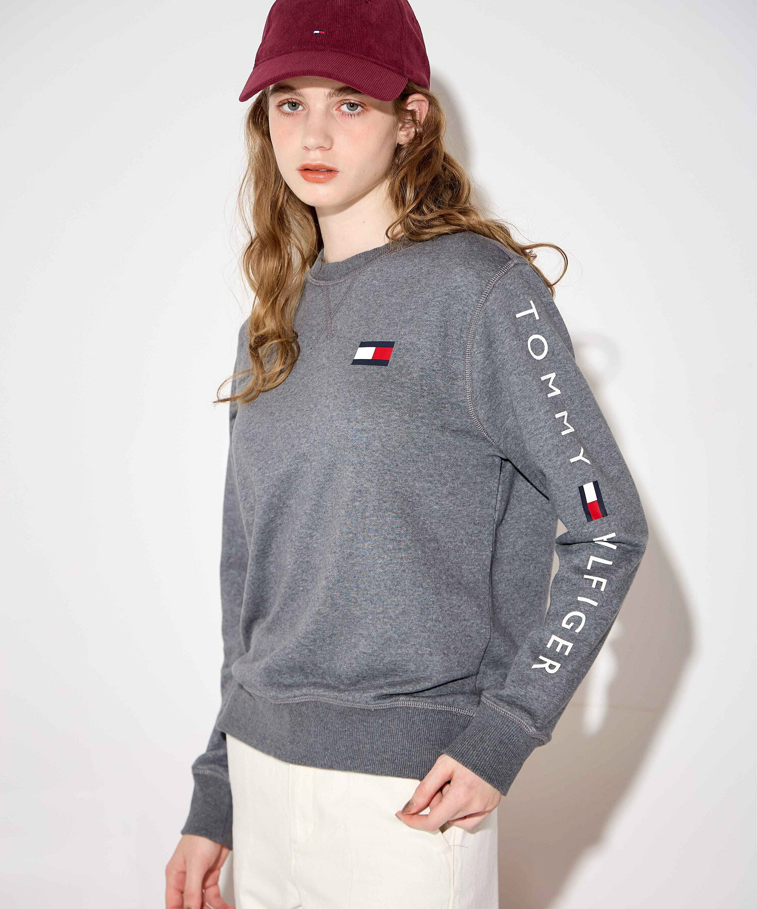 (U)TOMMY HILFIGER(トミーヒルフィガー) 【オンライン限定】フレンチテリー ロゴロングスリーブスウェット